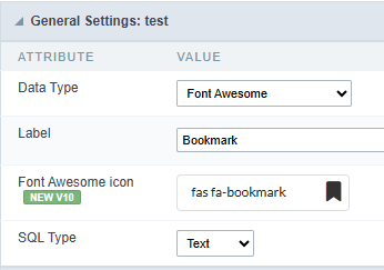 A form field showing a Font Awesome icon