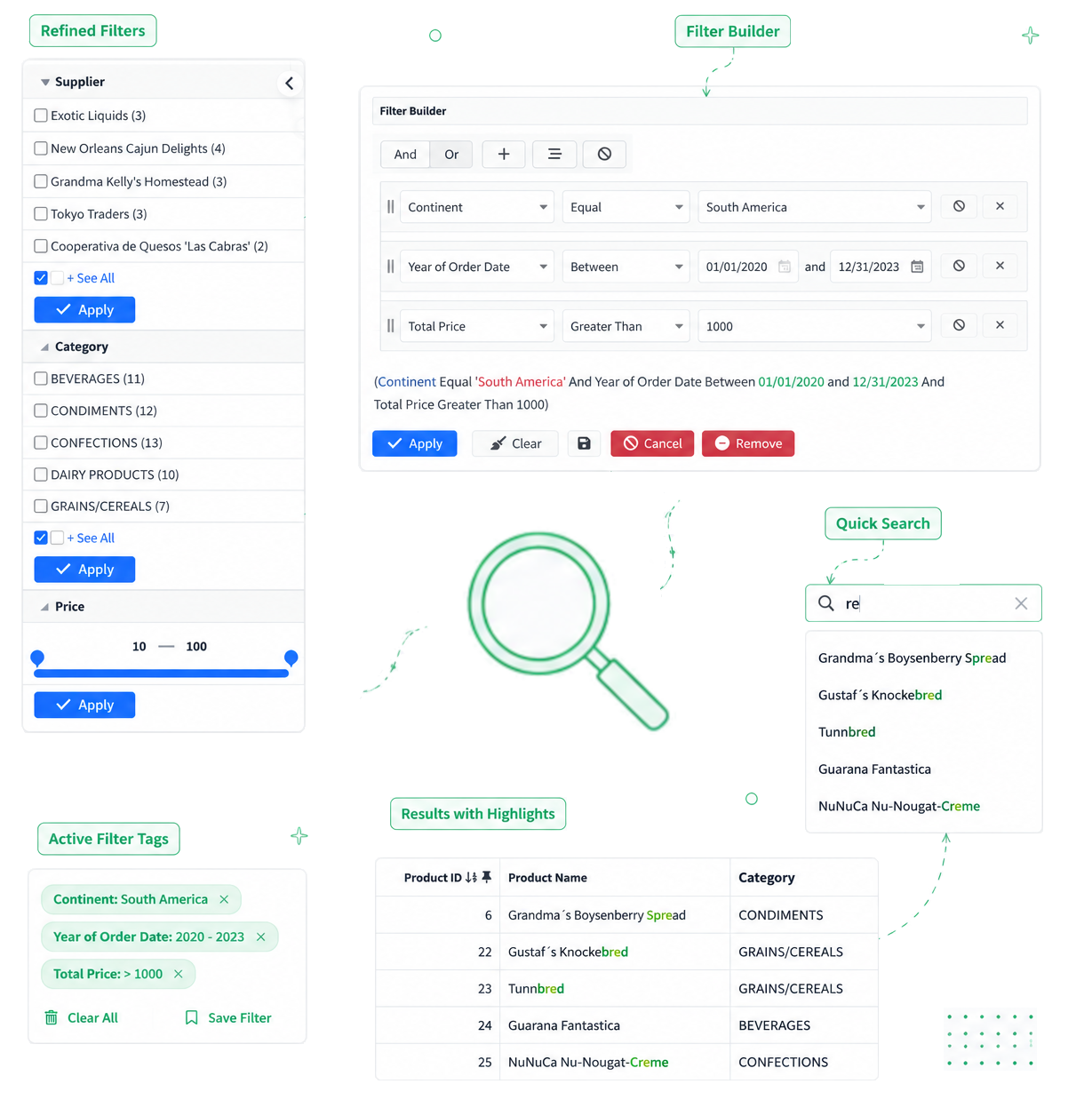 Filtering & Search